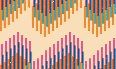 Geometric object with riso print effect. Graphic element for flyer, wallpaper, poster. Graphic element. Vintage decoration of 70s 80s, 90s. Aesthetics of the risograph. Deep space surfaces