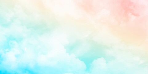Obraz na płótnie Canvas Cloud and sky with a pastel colored background and wallpaper. Soft cloud and sky with pastel gradient color for background backdrop