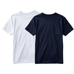 transparent backround with navy Tshirts, both sides.