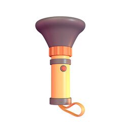 Nighttime Companion 3D Icon Illustration of a Flashlight for Night Use