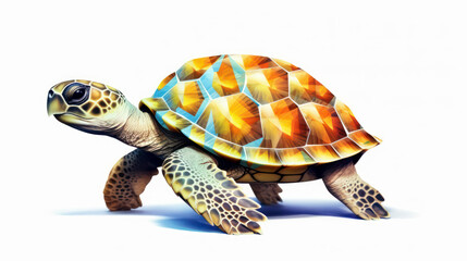 Obraz premium Seaturtle isolated on white background, AI Generated