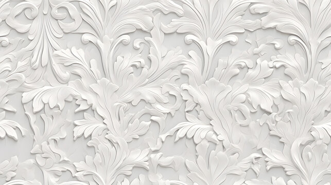 Fototapeta Generative AI : Imperial rococo pattern Vector ornament decor. Baroque background textures. Royal victorian trendy designs