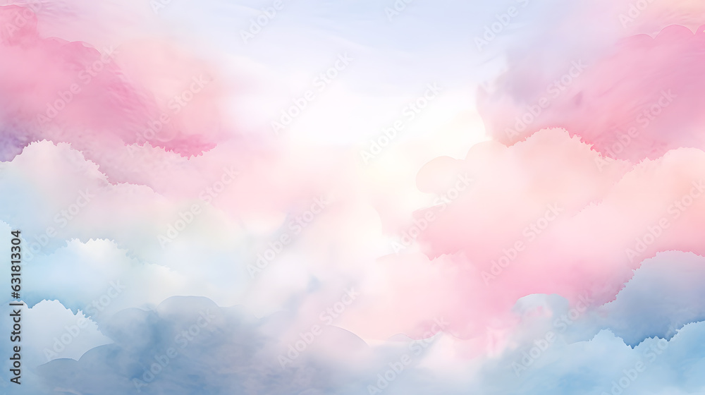 Aufkleber Generative AI : Vector illustration of fantasy sky background and pastel color.