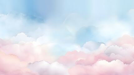 Generative AI : Vector illustration of fantasy sky background and pastel color.
