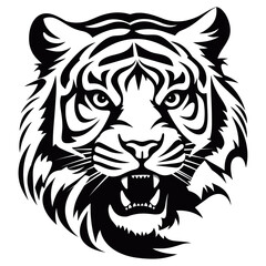 angry Tiger head Vector Logo - Vector illustration ideal for T-shirt graphic
