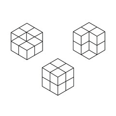isometric cubes 3d shapes. cube Icon. In Trendy Design Vector. vector illustration on white background