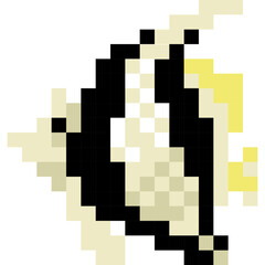 Fish cartoon icon in pixel style