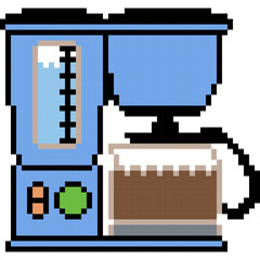 Coffee machine cartoon icon in pixel style