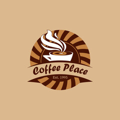 Free vector coffee shop badge in vintage style