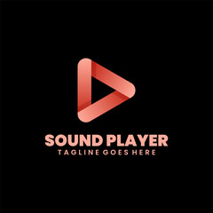 Fototapeta na wymiar sound player illustration logo design colorful