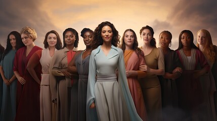 Empowered women gather, championing their rights and liberty, a beacon of resilience and unity. Generative AI