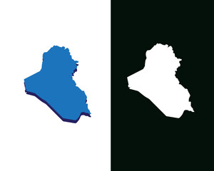 Iraq Map icon flat style icon vector logo illustration