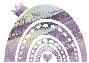 Regenbogen mit Herz und Krone