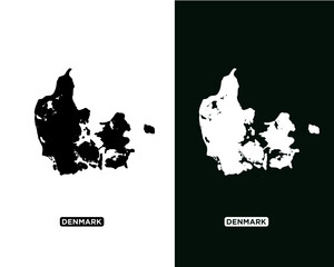 Denmark Map icon flat style icon vector logo illustration