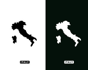 Italy Map icon flat style icon vector logo illustration