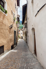 street in the city of Chiusa (Klausen) Italy