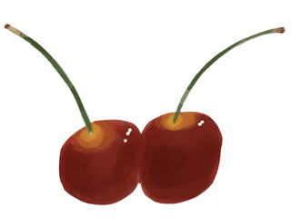 さくらんぼのイラストセット