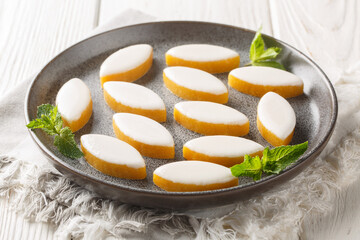 Calissons are a Provencal candy composed of a light paste of crystallised melon, orange and almonds...
