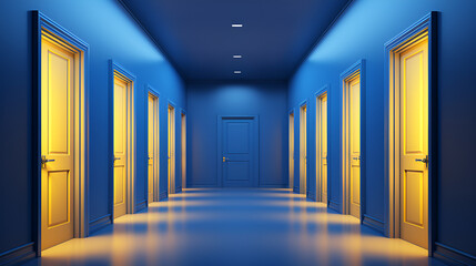 Door, passage, portal - neon colors, geometric shapes, lasers, light, clouds – To have a choice - created with Generative AI technology