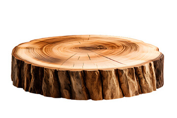 wooden log display isolated on transparent background ,wood product stand cut out ,generative ai