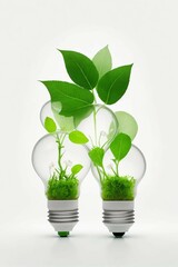 a light bulb with plants inside