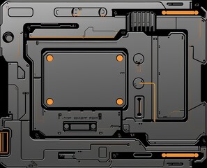 Obraz premium Scifi wall texture panel. Generative AI