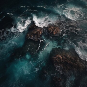 Serene Seascape: Calm Ocean in the Style of Narrative-driven Visuals, Generative A