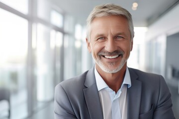 Fototapeta premium business businessman office mature active vitality meeting man portrait elderly corporate manager smiling happiness professional executive generative ai