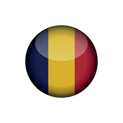 Fototapeta premium Chad Flag Circle Button Vector Template