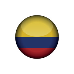 Colombia Flag Circle Button Vector Template