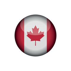 Canada Flag Circle Button Vector Template