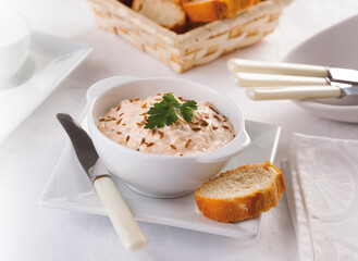 Tasty cream cheese with paprika and cumin seeds.