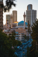 Cityscape With A View On The King Abdullah Mosque In Amman, Jordan
