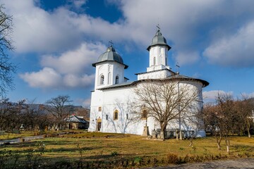 Fototapeta na wymiar Beautiful shot of Raducanu Monastery in Targu Ocna, Romania