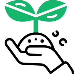 planting flat line icon