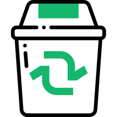 recycle bin flat line icon
