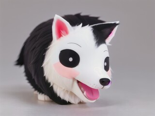 Cute happy wolf on a white background. generative ai