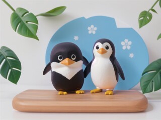 Cute happy penguin on a white background. generative ai