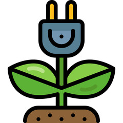 green energy filled outline icon