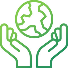 save the planet gradient line icon