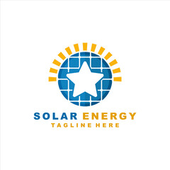 Star and Sun Solar Energy Logo design concept