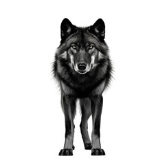 Fototapeta premium Black wolf template with transparent backround in black and white.