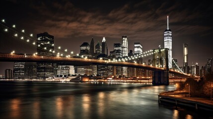 Fototapeta premium Captivating New York City Skyline Wallpaper, Generative AI
