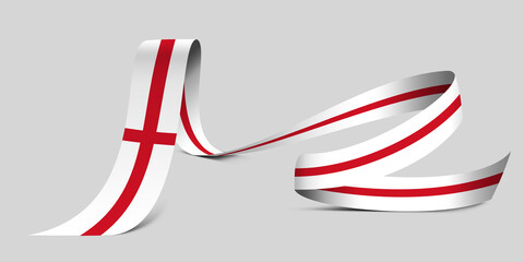 3D illustration. Flag of England on a fabric ribbon background.