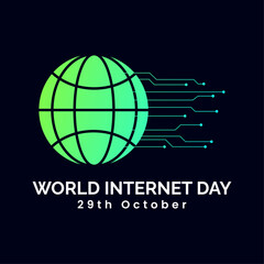 World Internet Day logo design vector illustration 29th October