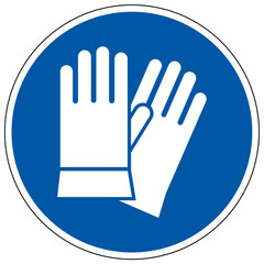 Gloves sign and labels