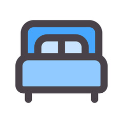 bed flat line icon