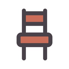 chair flat line icon