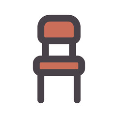 chair flat line icon