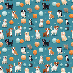 seamless pattern of dogs